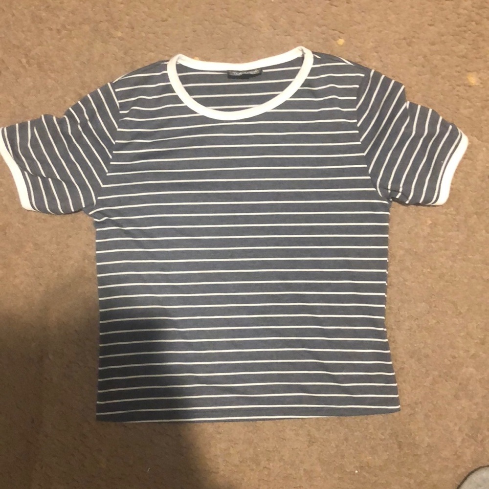 Top ship cropped striped top